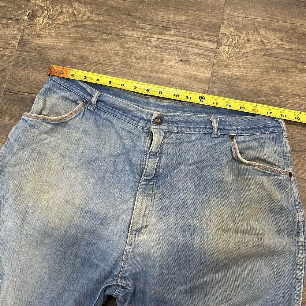 Vintage Red Snap Light Wash‎ Denim Boot Cut Grunge Punk Jeans DISTRESSED NO SIZE